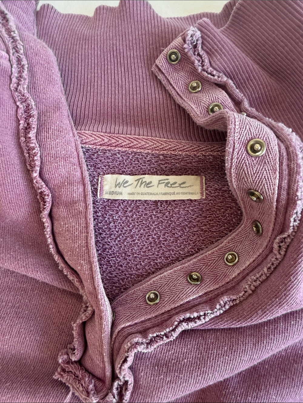 Free people Oversized Purple Pullover Henley Sweatshirt - Picture 3 of 3